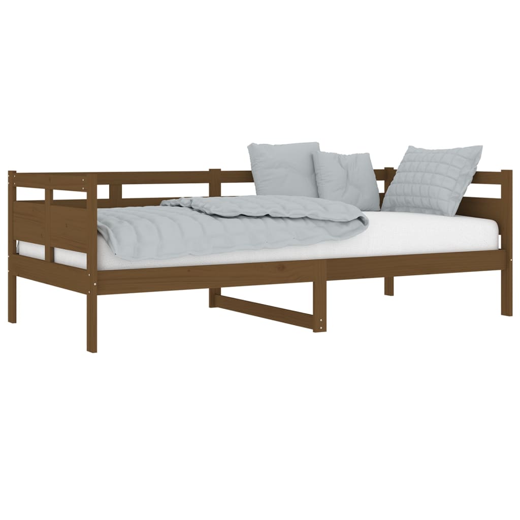 vidaXL Sofá cama sin colchón madera maciza pino marrón miel 90x200 cm