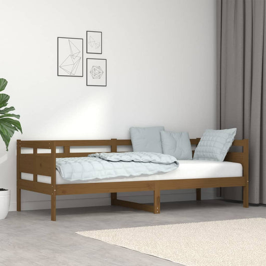 vidaXL Sofá cama madera maciza de pino marrón miel 80x200 cm