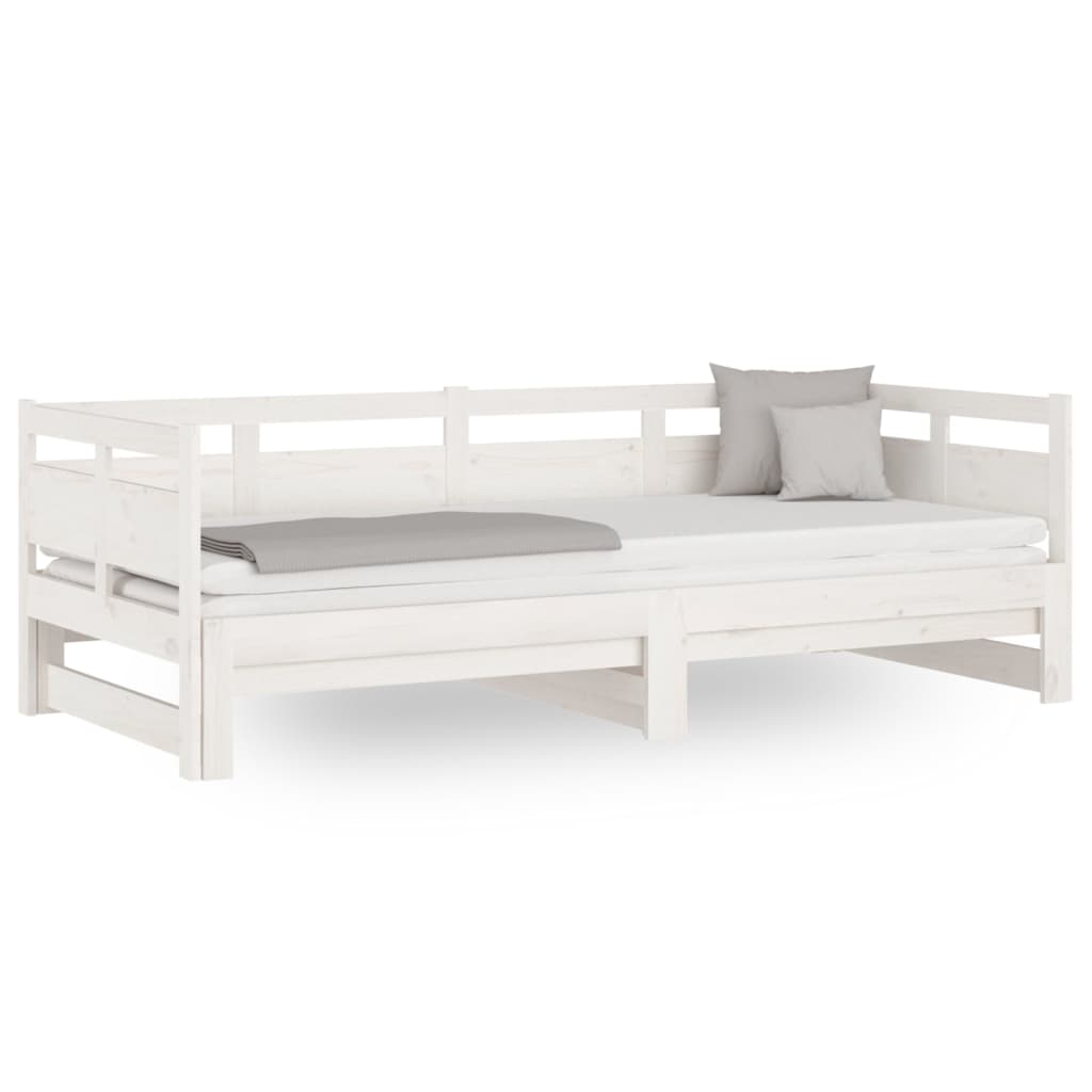 vidaXL Sofá cama extraíble sin colchón blanco 2x(90x200) cm