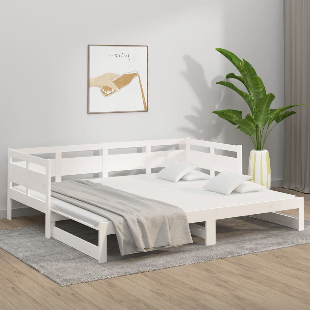 vidaXL Sofá cama extraíble sin colchón blanco 2x(90x200) cm