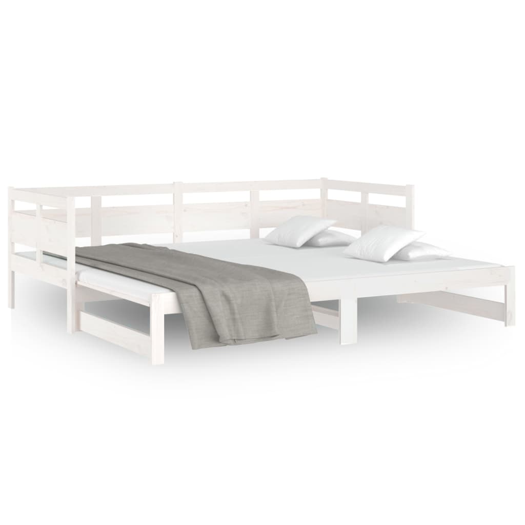 vidaXL Sofá cama extraíble sin colchón blanco 2x(90x200) cm