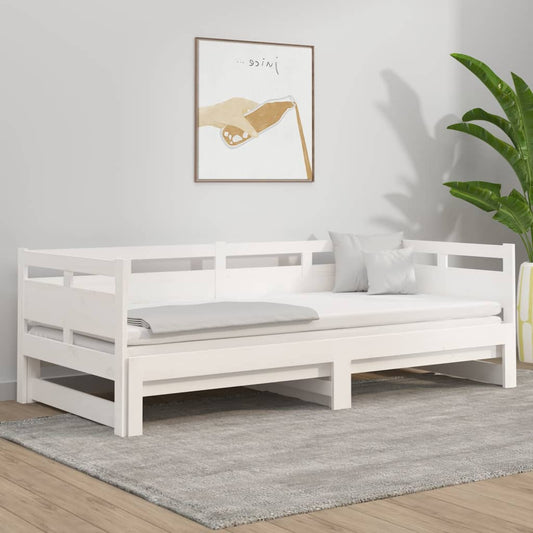 vidaXL Sofá cama extraíble sin colchón blanco 2x(90x200) cm