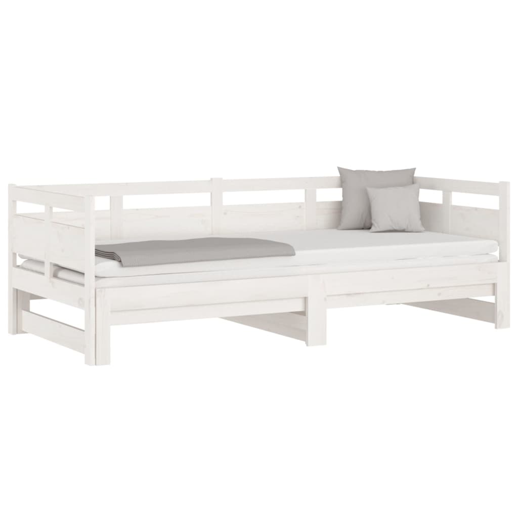 vidaXL Sofá cama extraíble sin colchón blanco 2x(90x190) cm