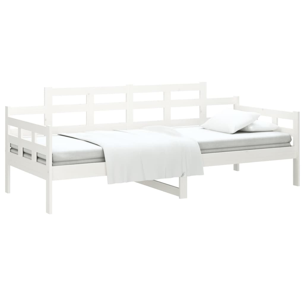 vidaXL Sofá cama sin colchón madera maciza de pino blanco 90x200 cm