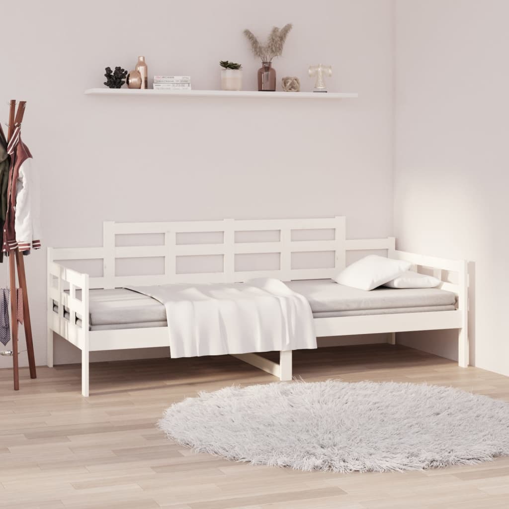 vidaXL Sofá cama sin colchón madera maciza de pino blanco 90x200 cm