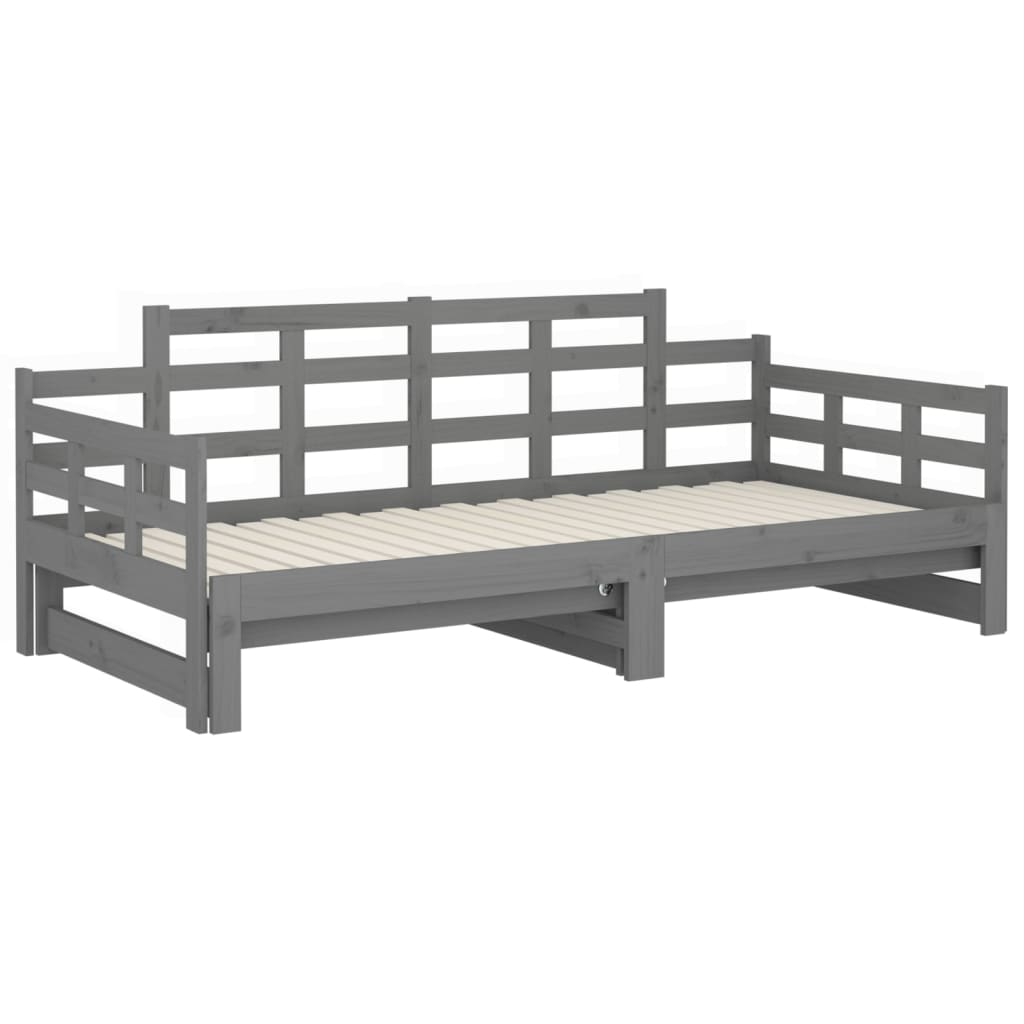 vidaXL Sofá cama extraíble sin colchón gris 2x(90x200) cm