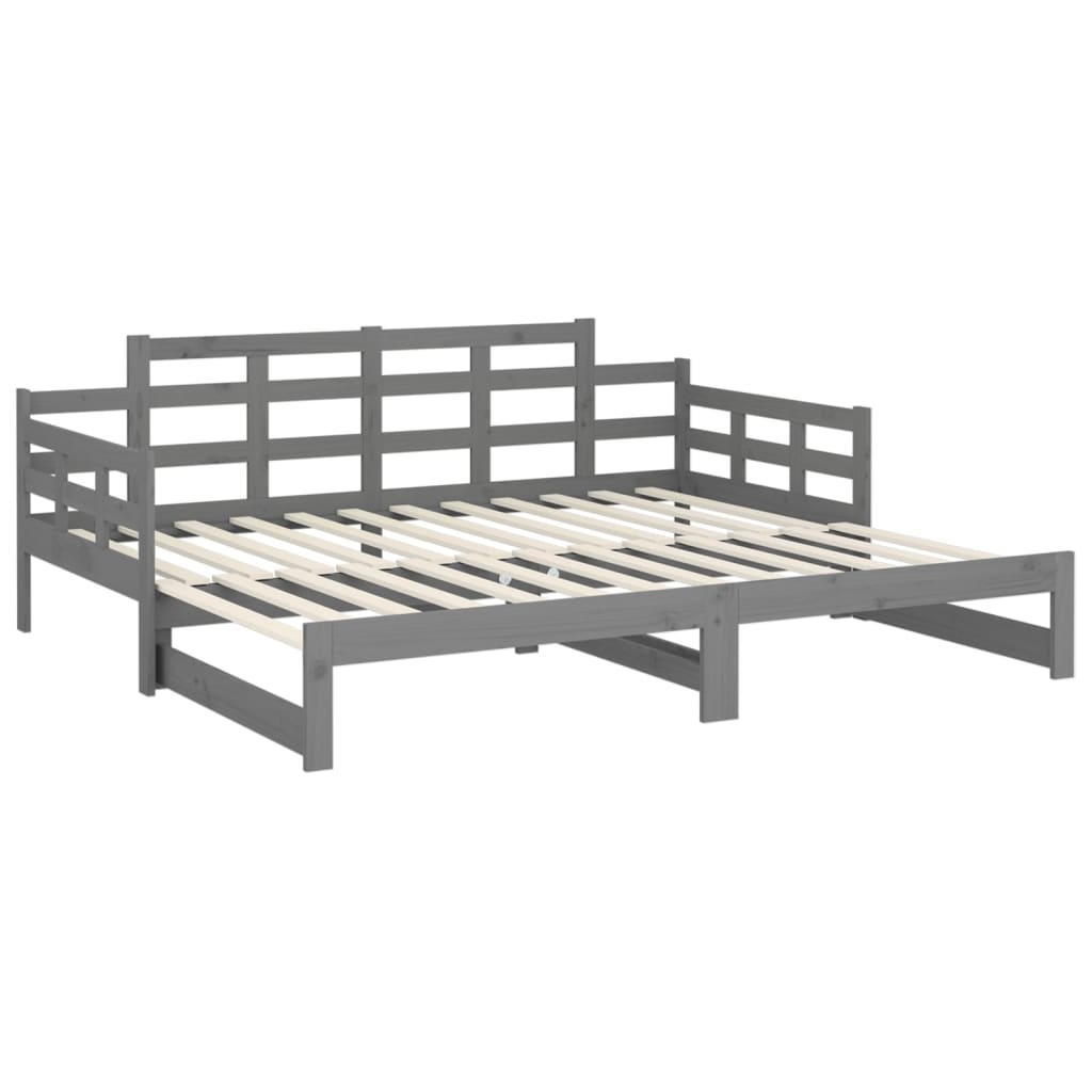 vidaXL Sofá cama extraíble sin colchón gris 2x(90x200) cm