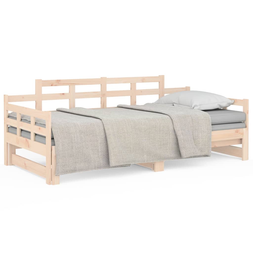 vidaXL Sofá cama extraíble madera maciza de pino 2x(80x200) cm