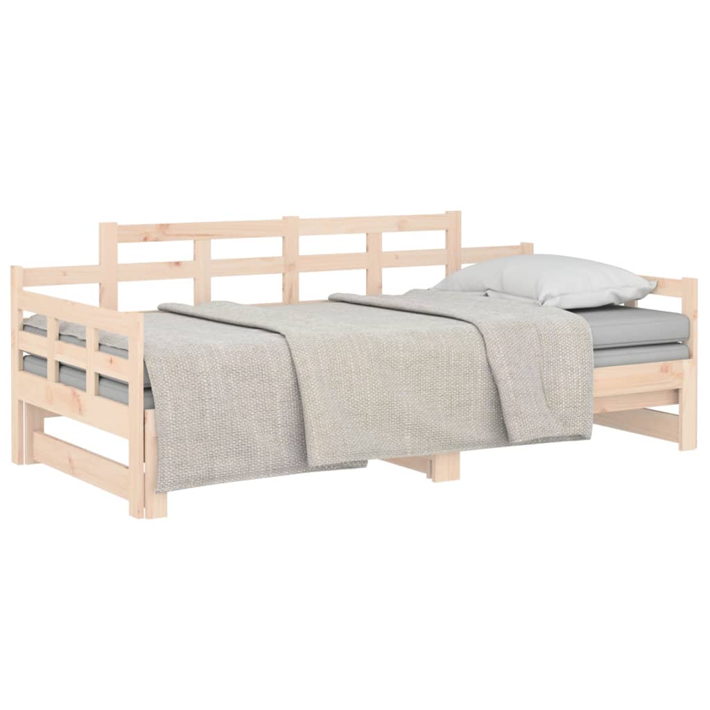 vidaXL Sofá cama extraíble madera maciza de pino 2x(80x200) cm