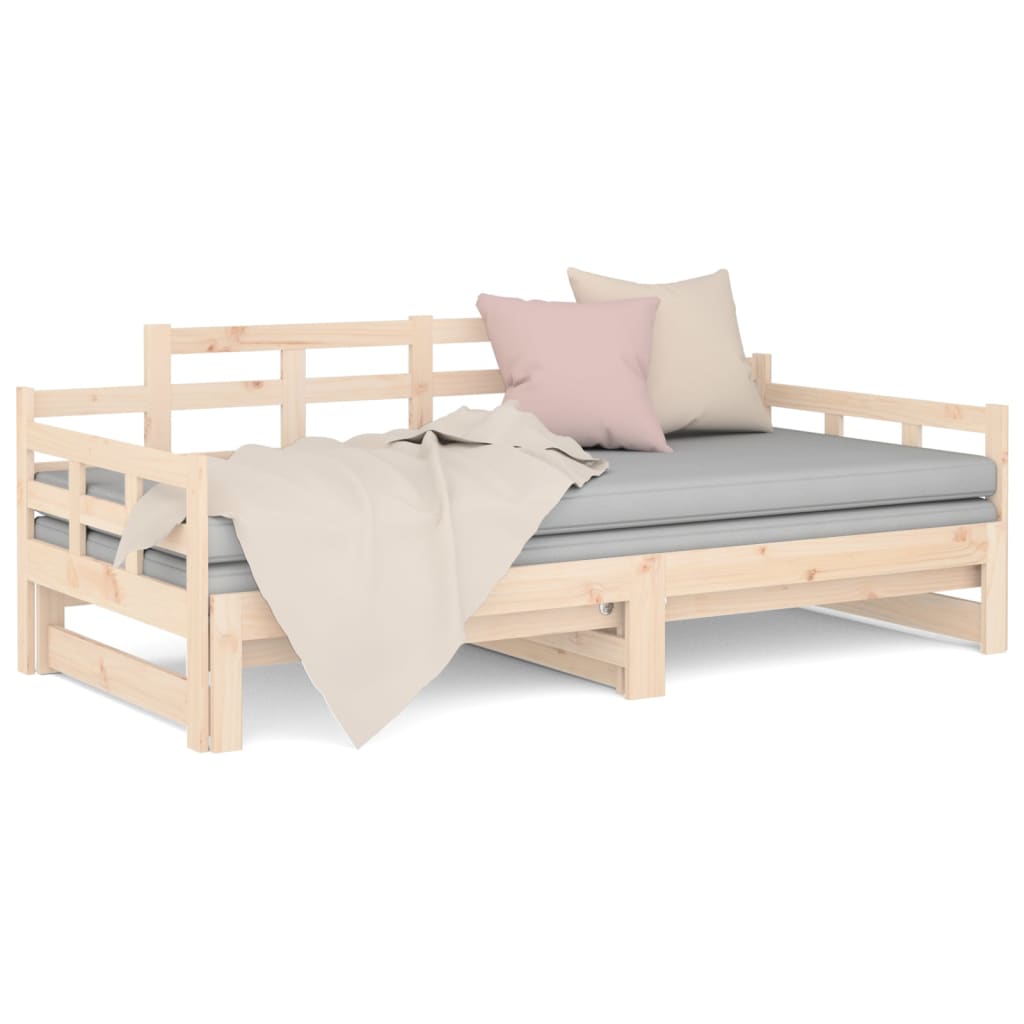 vidaXL Sofá cama extraíble madera maciza de pino 2x(80x200) cm