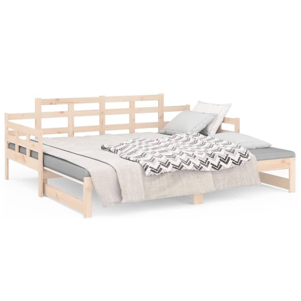 vidaXL Sofá cama extraíble madera maciza de pino 2x(80x200) cm