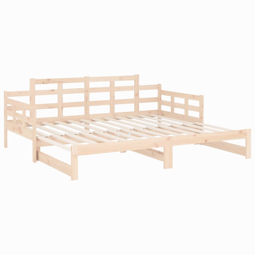 vidaXL Sofá cama extraíble madera maciza de pino 2x(80x200) cm