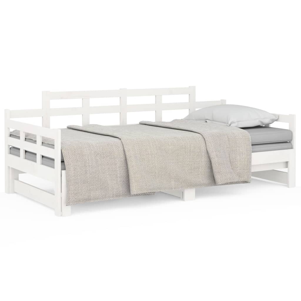 vidaXL Sofá cama extraíble sin colchón blanco 2x(90x190) cm