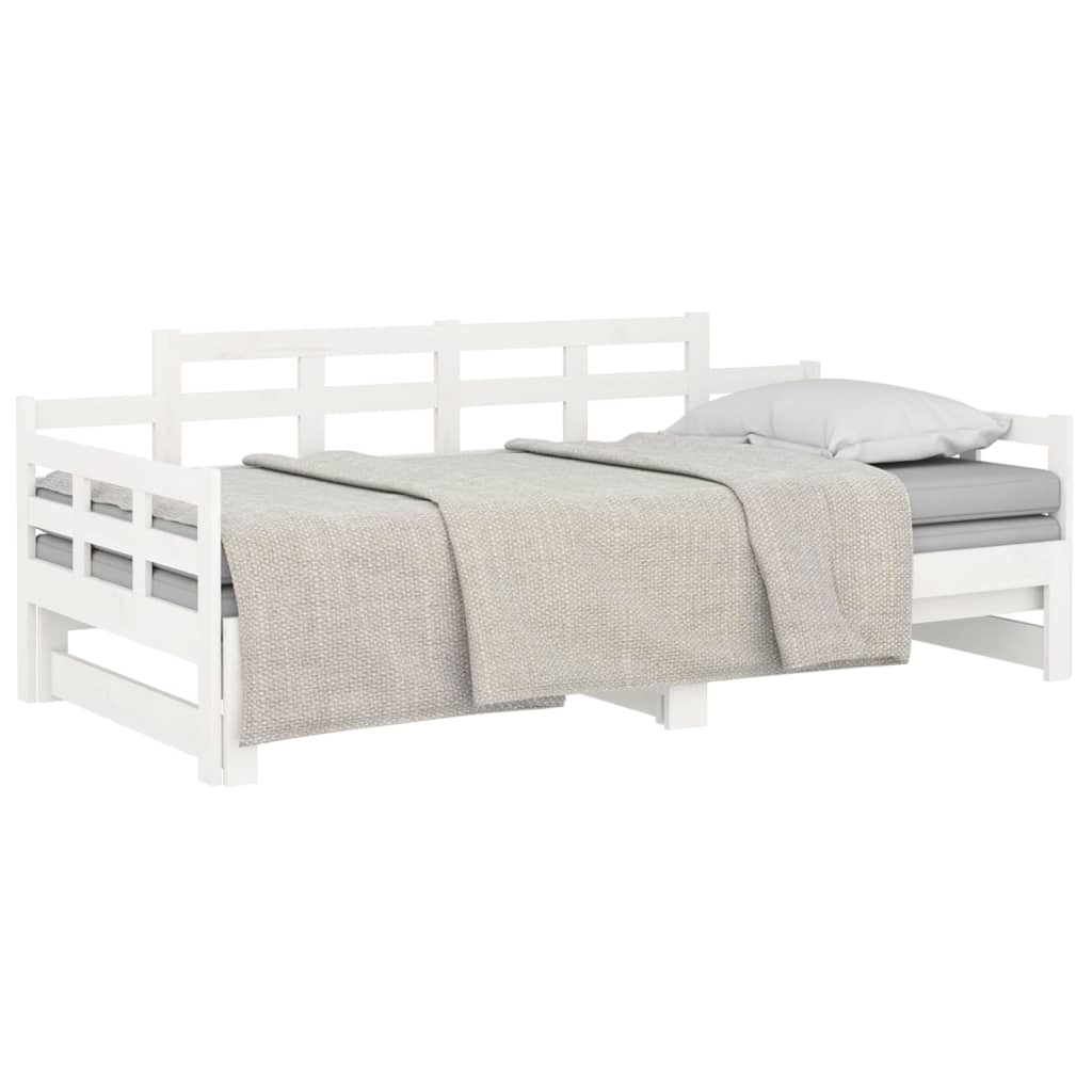 vidaXL Sofá cama extraíble sin colchón blanco 2x(90x190) cm