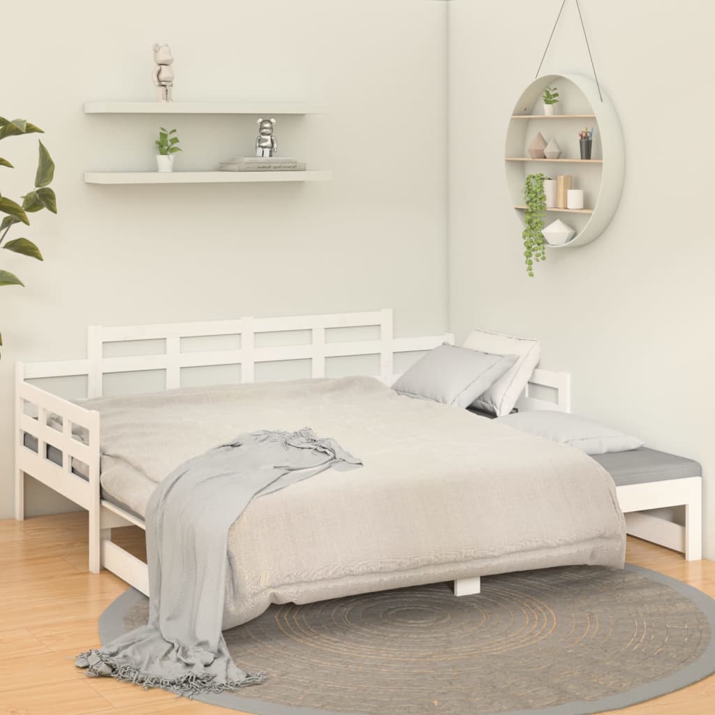 vidaXL Sofá cama extraíble sin colchón blanco 2x(90x190) cm