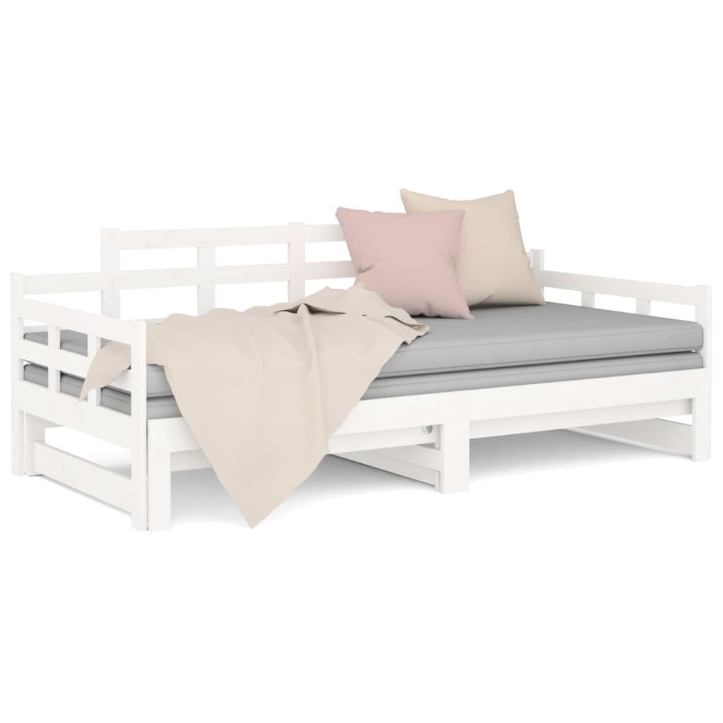 vidaXL Sofá cama extraíble sin colchón blanco 2x(90x190) cm