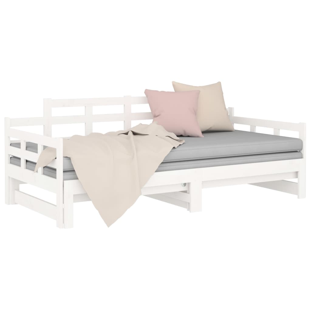 vidaXL Sofá cama extraíble sin colchón blanco 2x(90x190) cm