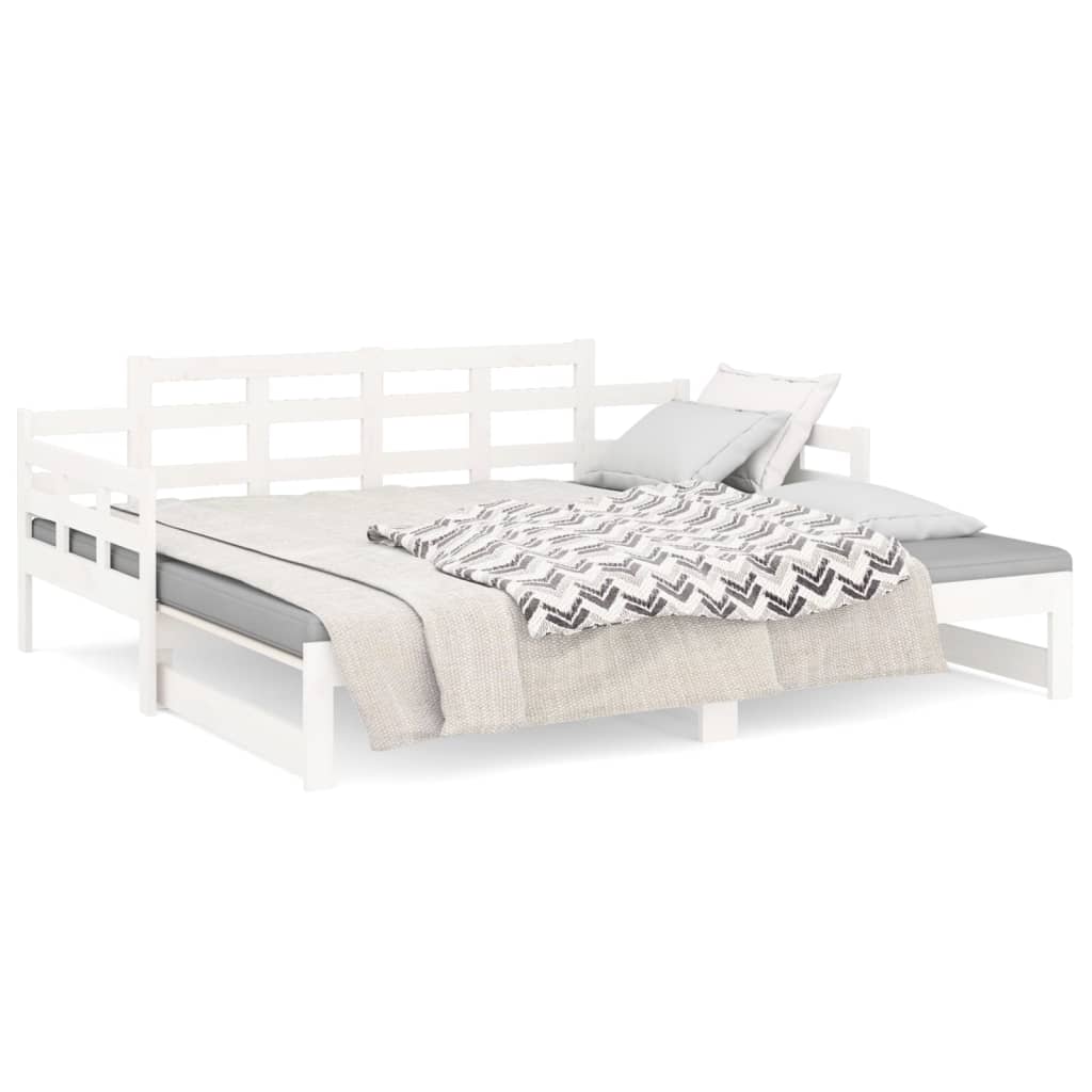 vidaXL Sofá cama extraíble sin colchón blanco 2x(90x190) cm