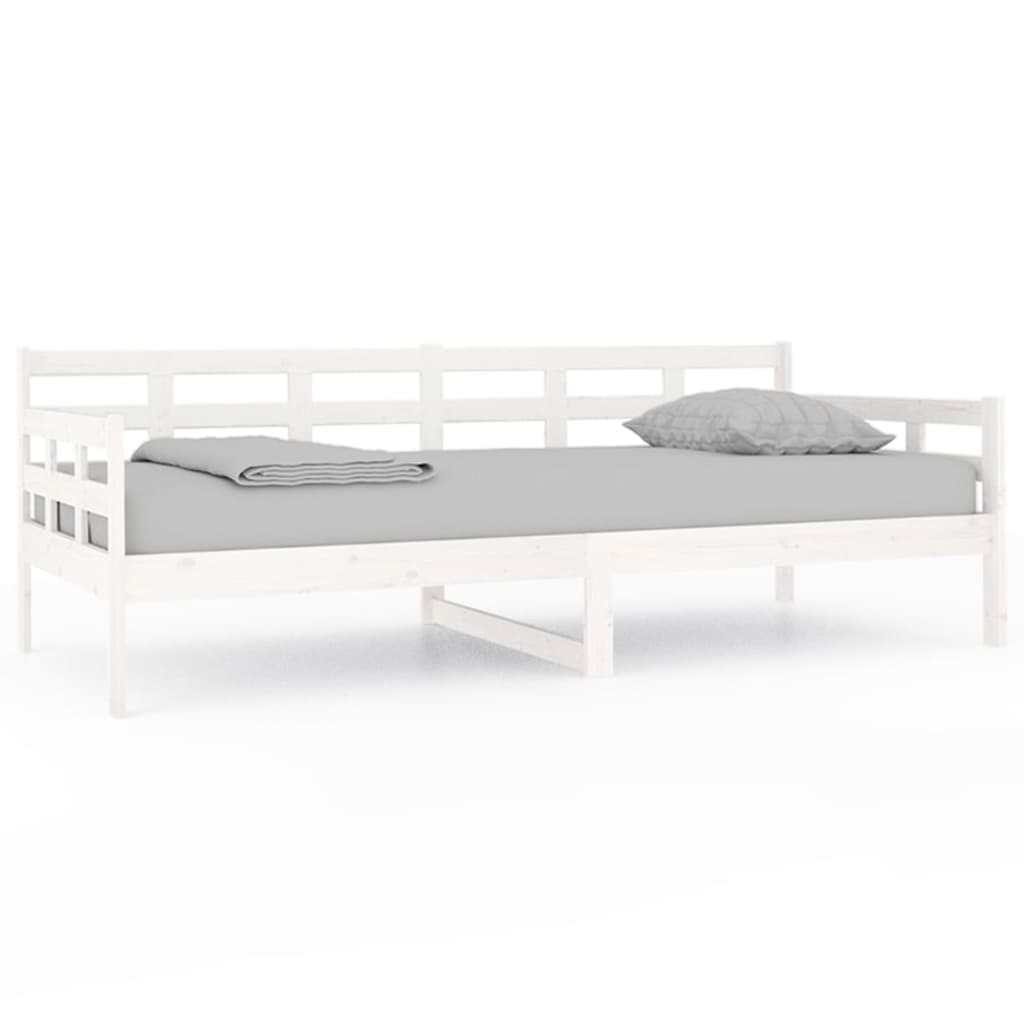 vidaXL Sofá cama sin colchón madera maciza de pino blanco 90x200 cm