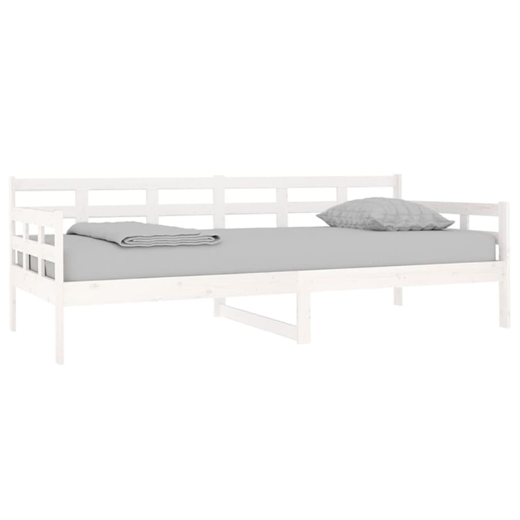 vidaXL Sofá cama sin colchón madera maciza de pino blanco 90x200 cm