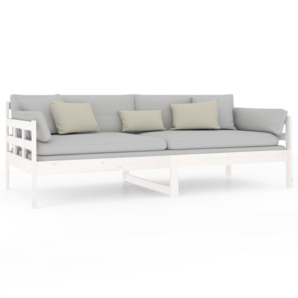 vidaXL Sofá cama sin colchón madera maciza de pino blanco 90x200 cm