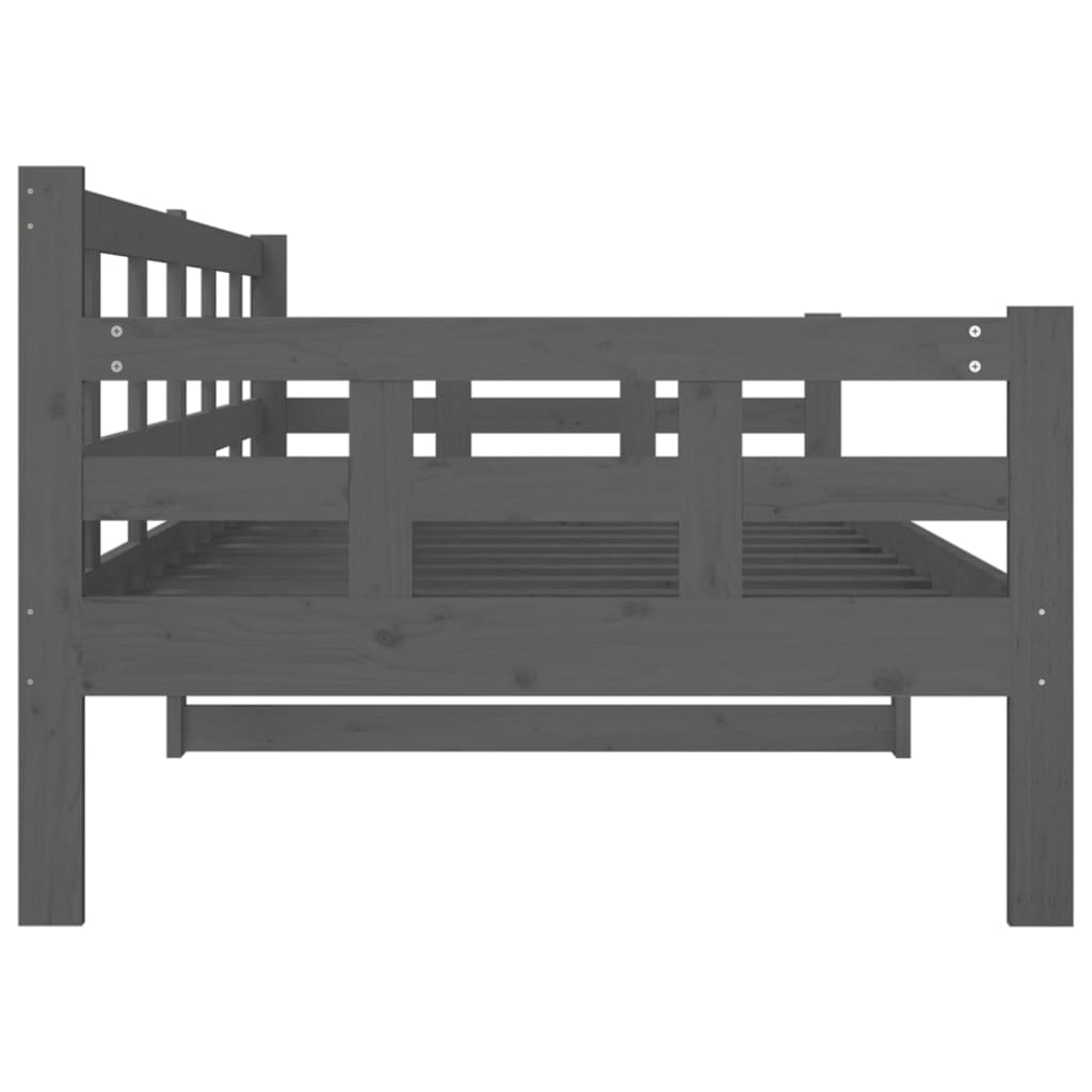 vidaXL Sofá cama sin colchón madera maciza de pino gris 90x200 cm