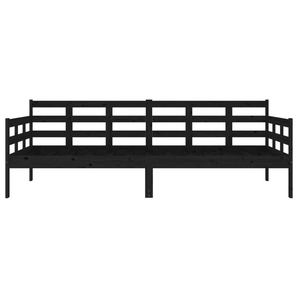 vidaXL Sofá cama sin colchón madera maciza de pino negro 90x200 cm