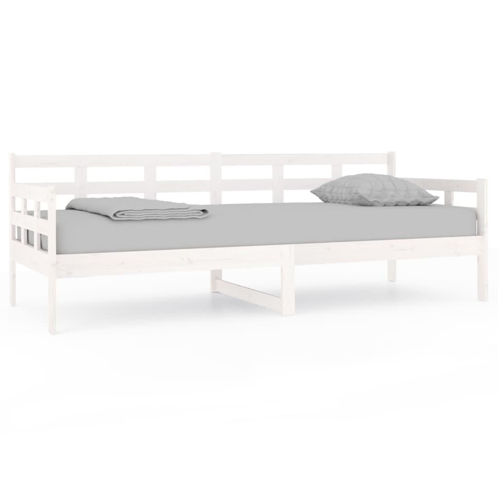 vidaXL Sofá cama madera maciza de pino blanco 80x200 cm