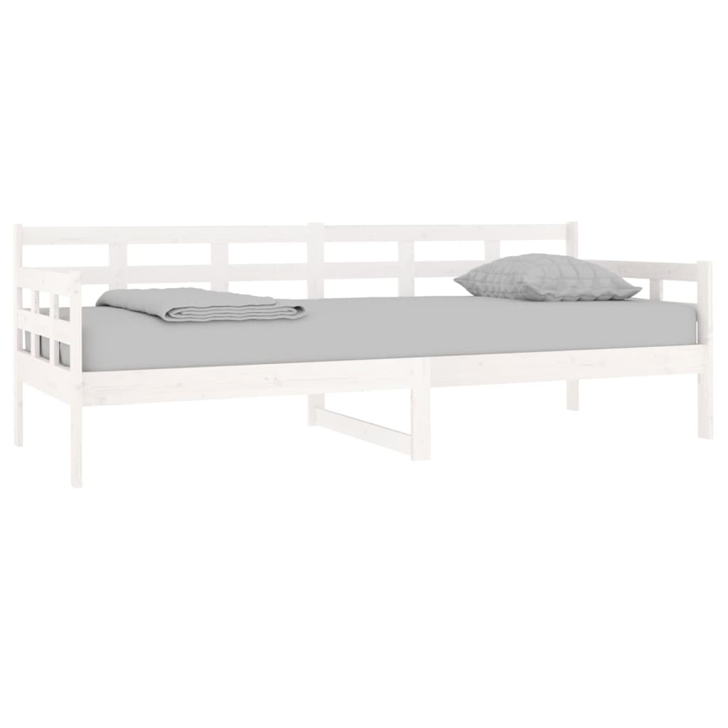 vidaXL Sofá cama madera maciza de pino blanco 80x200 cm