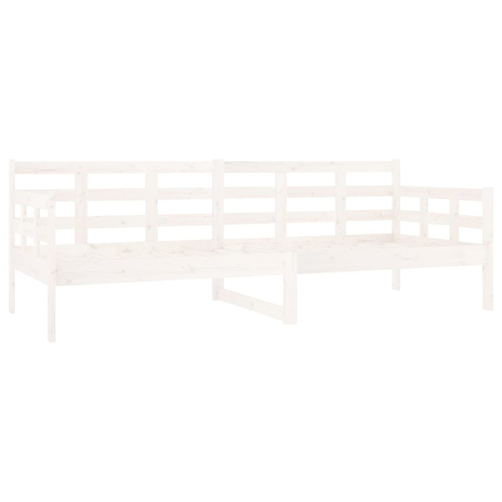 vidaXL Sofá cama madera maciza de pino blanco 80x200 cm