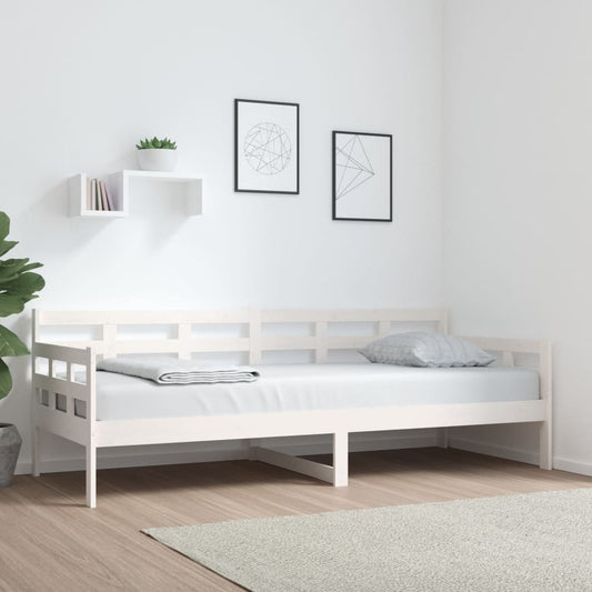 vidaXL Sofá cama madera maciza de pino blanco 80x200 cm