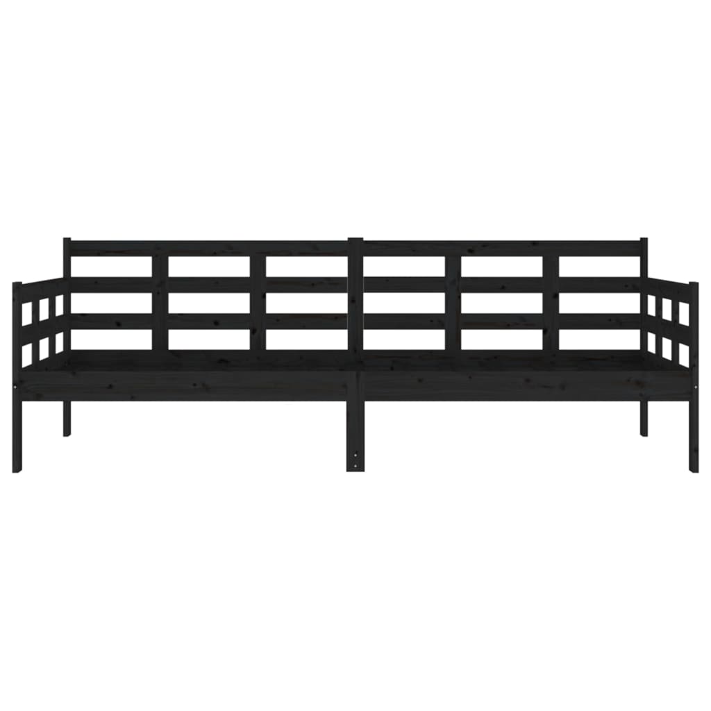 vidaXL Sofá cama madera maciza de pino negro 80x200 cm