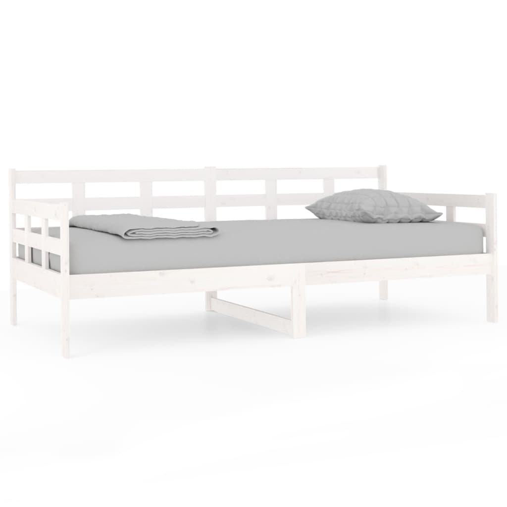 vidaXL Sofá cama madera maciza de pino blanco 90x190 cm