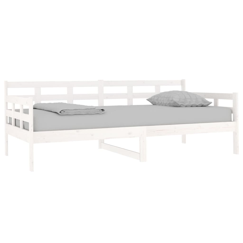 vidaXL Sofá cama madera maciza de pino blanco 90x190 cm