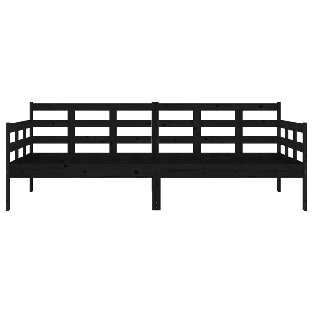 vidaXL Sofá cama madera maciza de pino negro 90x190 cm