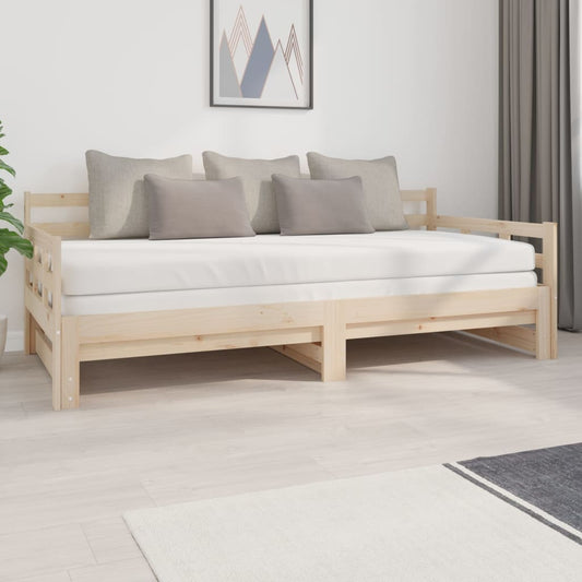 vidaXL Sofá cama extraíble madera maciza de pino 2x(90x200) cm