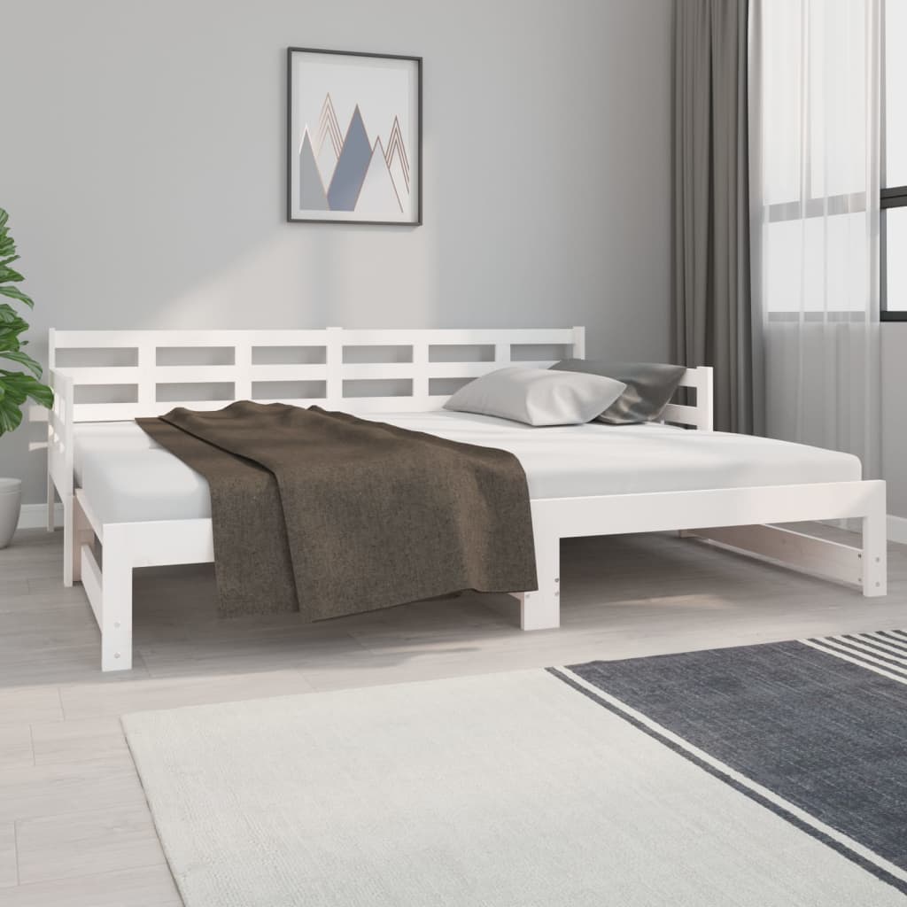 vidaXL Sofá cama extraíble sin colchón blanco 2x(90x200) cm