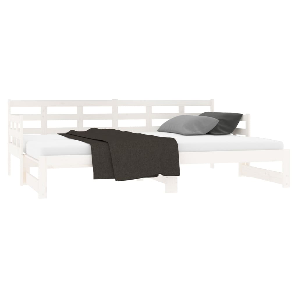 vidaXL Sofá cama extraíble sin colchón blanco 2x(90x200) cm