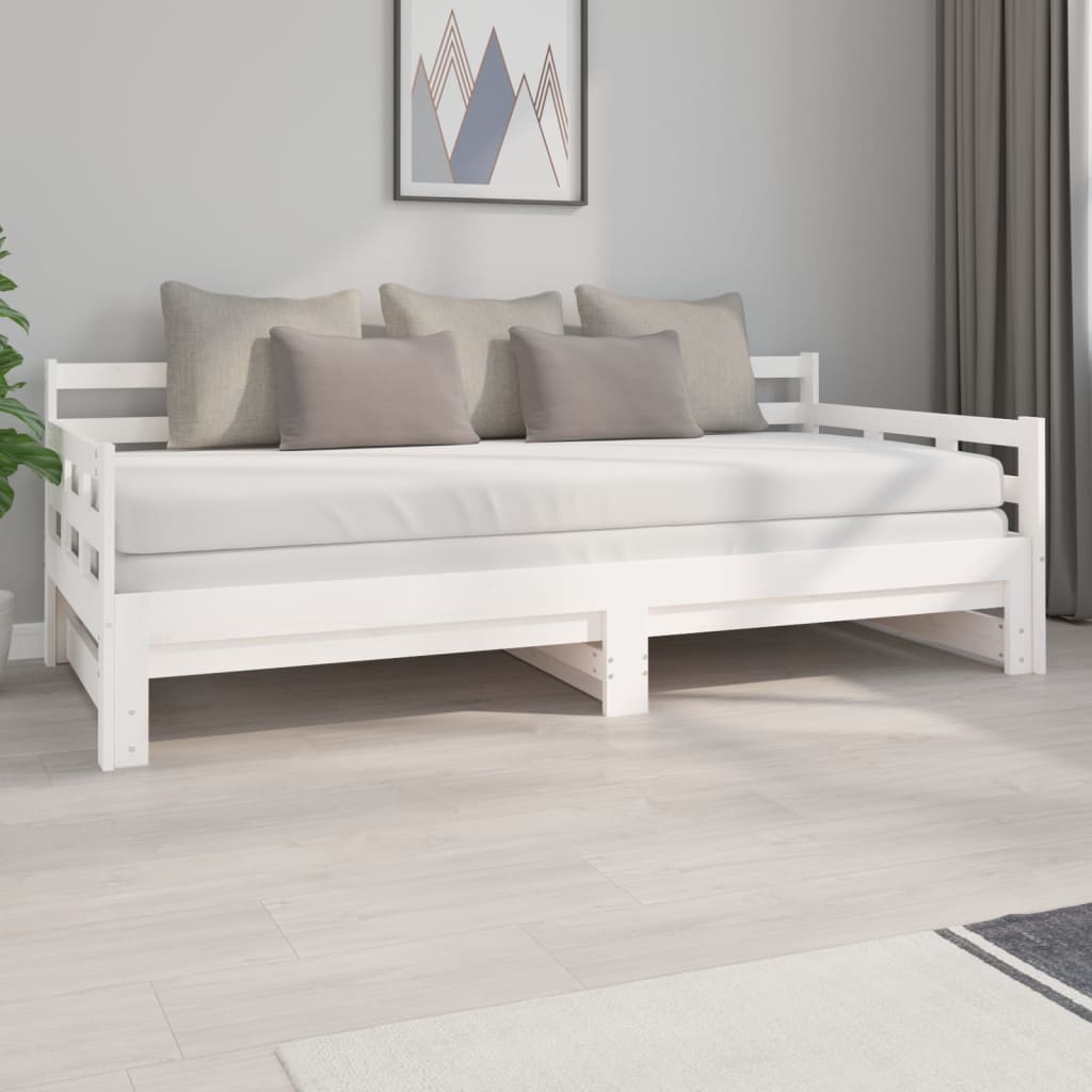 vidaXL Sofá cama extraíble sin colchón blanco 2x(90x200) cm