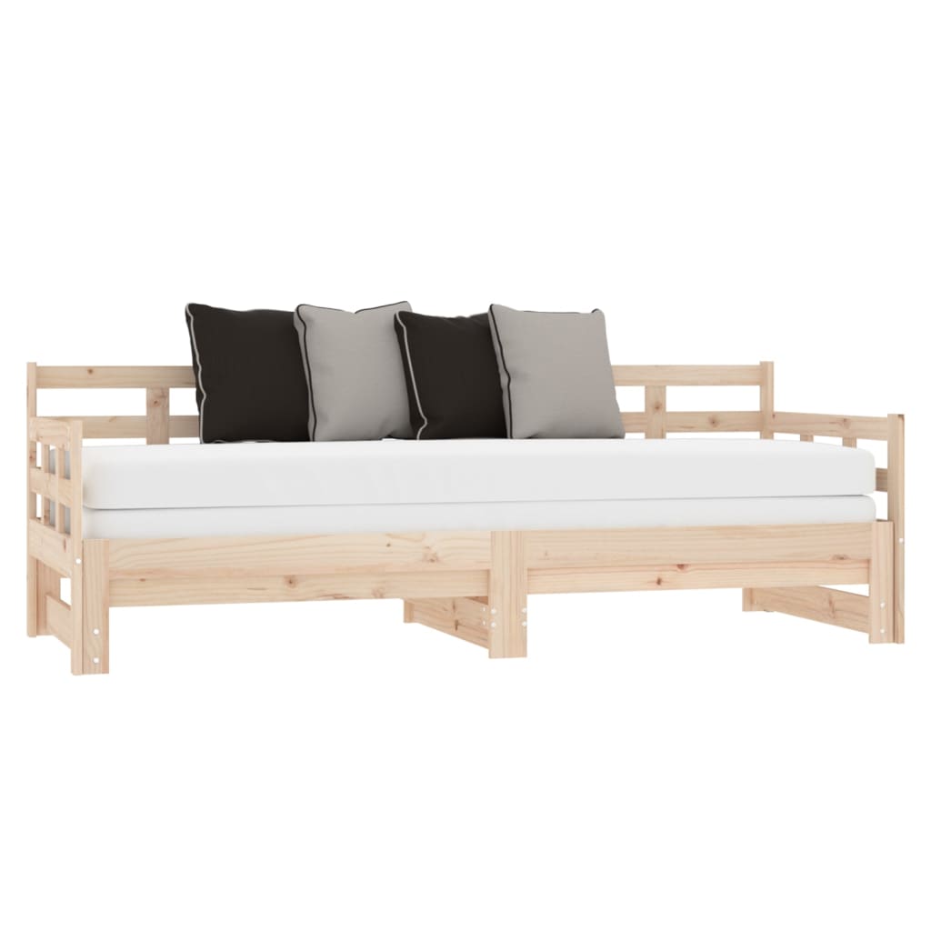 vidaXL Sofá cama extraíble madera maciza de pino 2x(80x200) cm