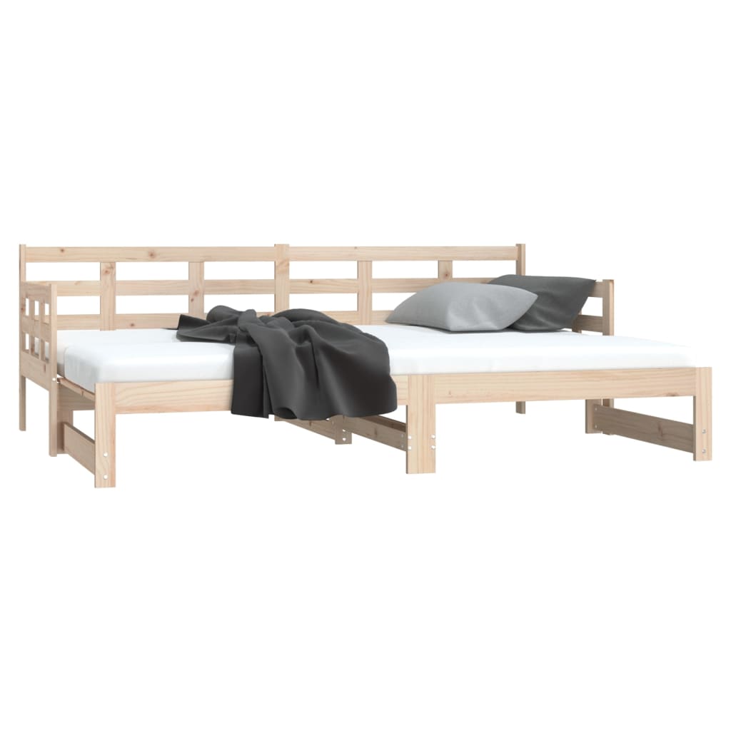 vidaXL Sofá cama extraíble madera maciza de pino 2x(80x200) cm