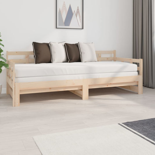 vidaXL Sofá cama extraíble madera maciza de pino 2x(80x200) cm