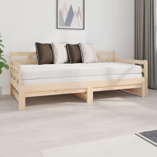 vidaXL Sofá cama extraíble madera maciza de pino 2x(90x190) cm