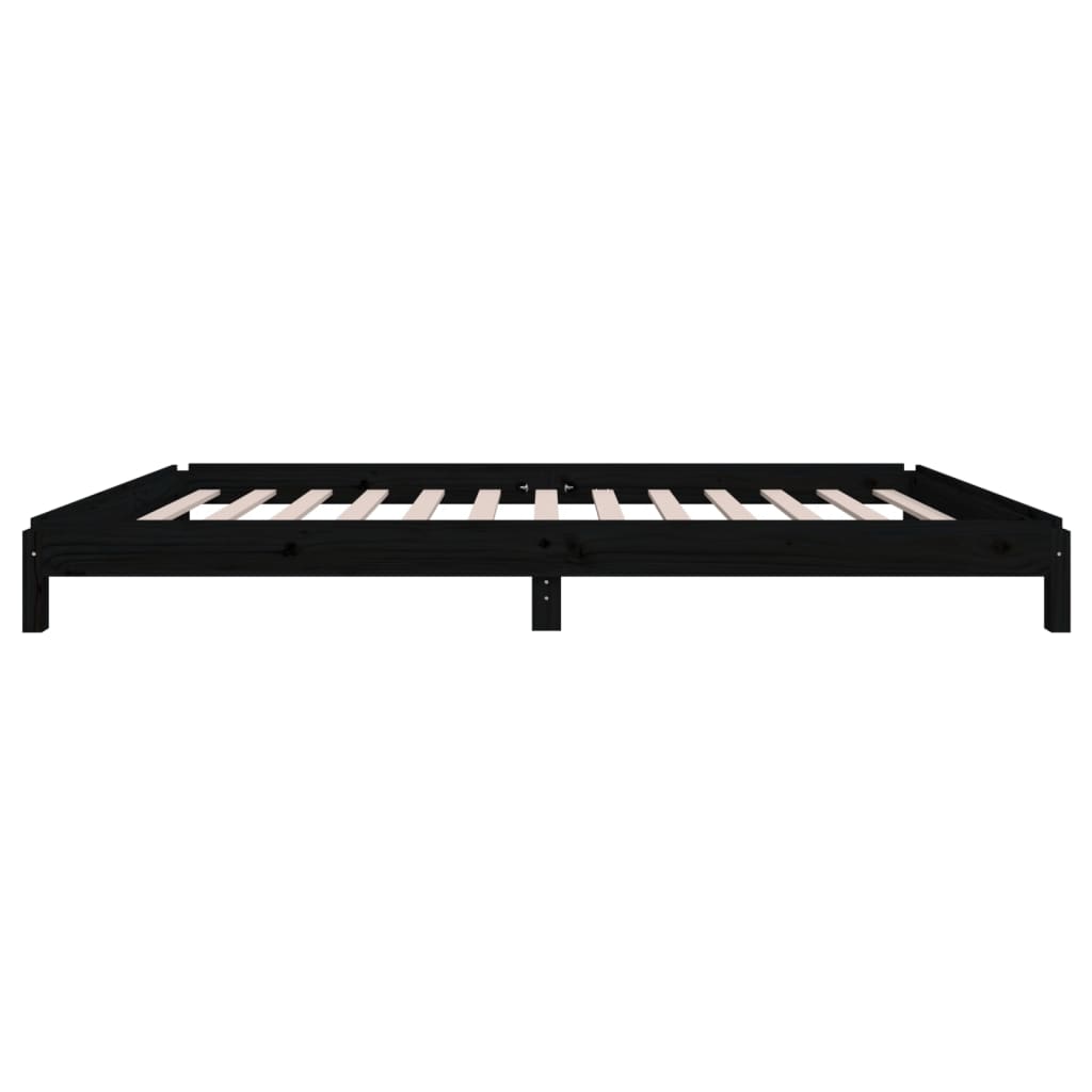 vidaXL Cama apilable de madera pino maciza negro 100x200 cm