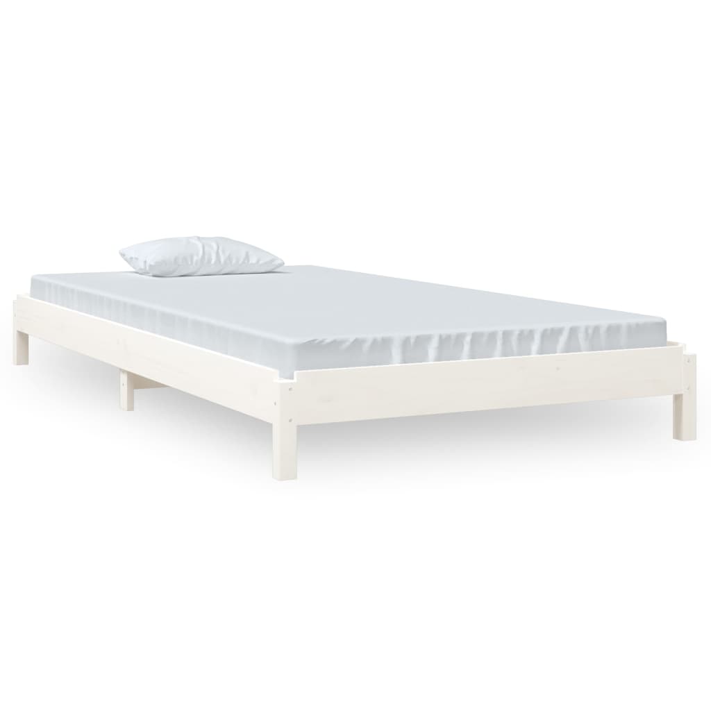 vidaXL Cama apilable de madera pino maciza blanco 90x200 cm