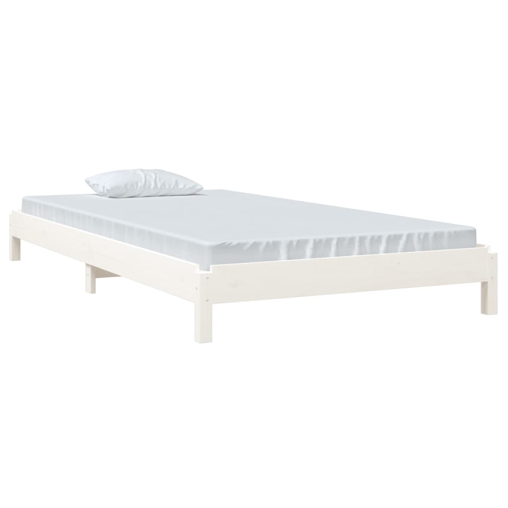 vidaXL Cama apilable de madera pino maciza blanco 90x200 cm