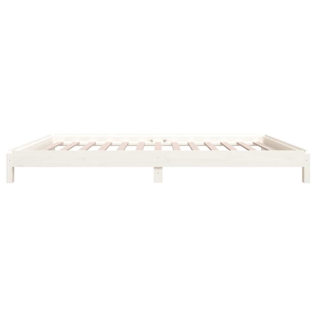 vidaXL Cama apilable de madera pino maciza blanco 90x200 cm