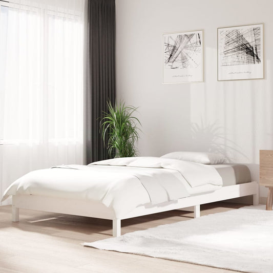 vidaXL Cama apilable de madera pino maciza blanco 90x200 cm