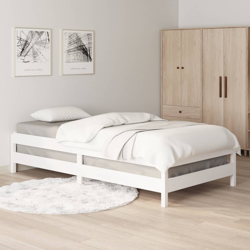 vidaXL Cama apilable de madera pino maciza blanco 80x200 cm