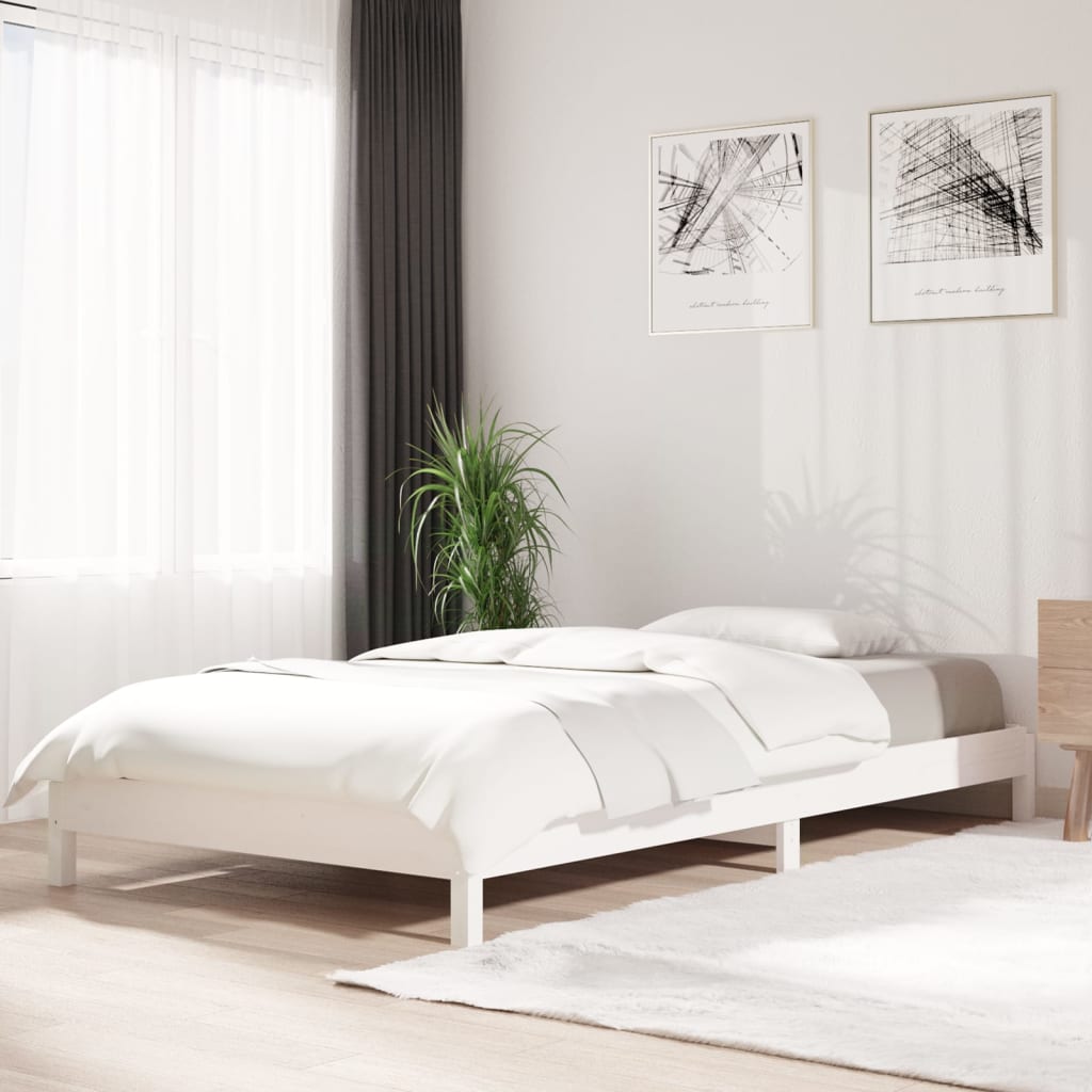 vidaXL Cama apilable de madera pino maciza blanco 80x200 cm